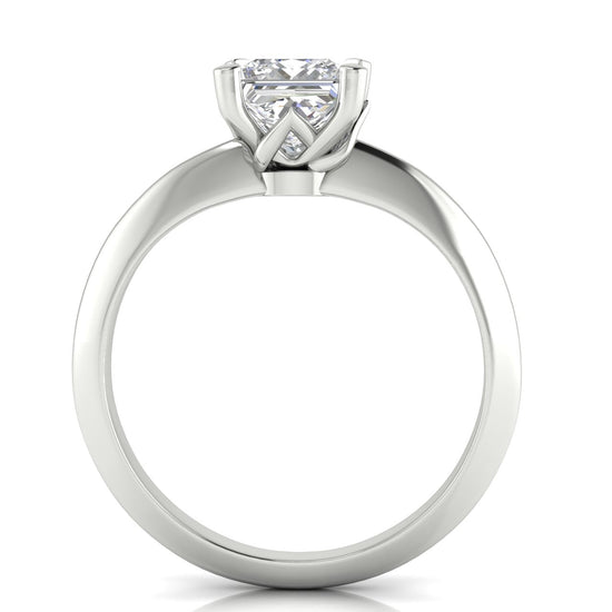 Tulip Prong Princess Cut Lab Diamond Engagement Ring