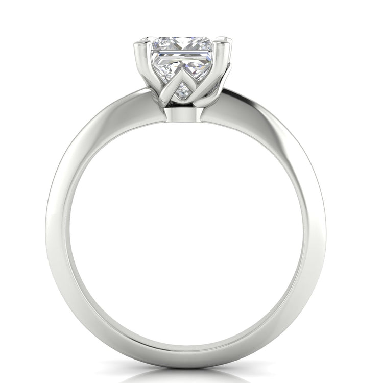 Tulip Prong Princess Cut Lab Diamond Engagement Ring