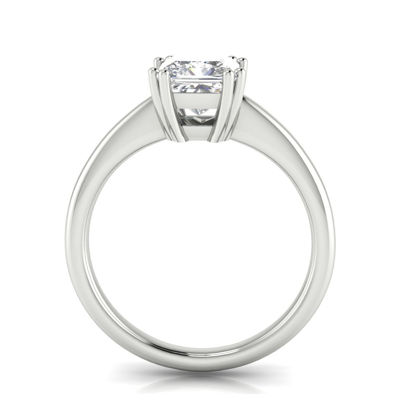 6 Prong Donut Princess Cut Moissanite Engagement Ring