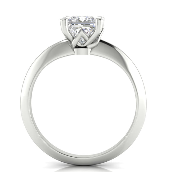 Tulip Prong Princess Cut Moissanite Engagement Ring