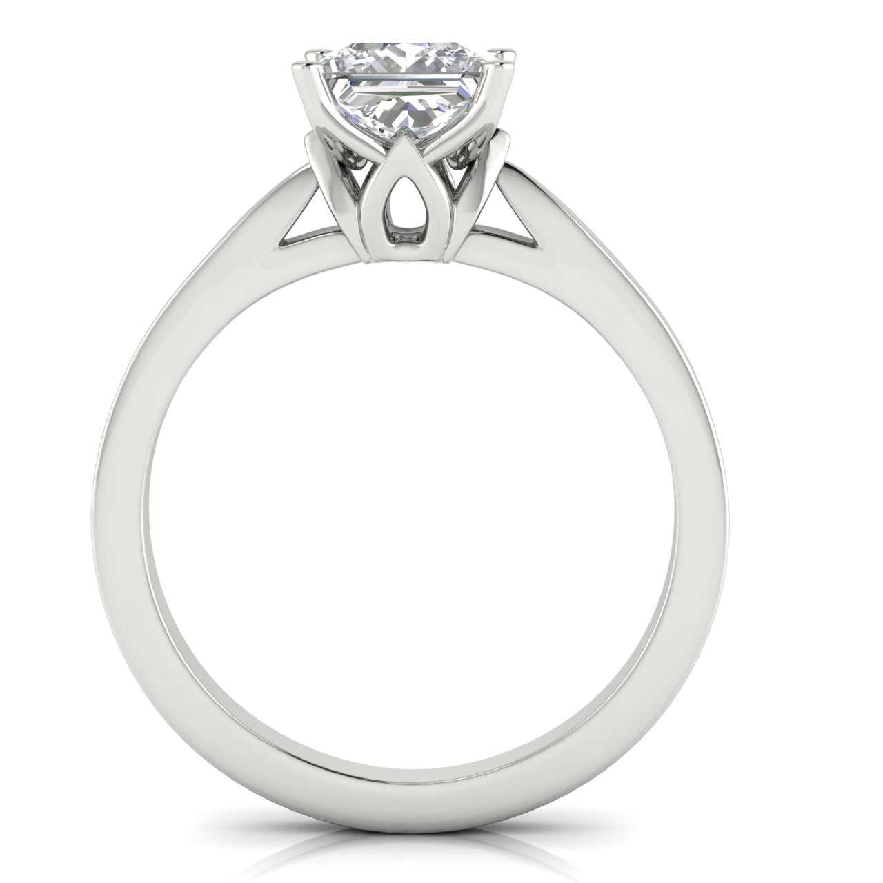 Tulip Basket Princess Cut Lab Diamond Engagement Ring