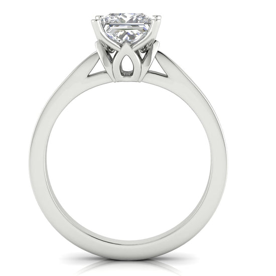 Tulip Basket Princess Cut Lab Diamond Engagement Ring