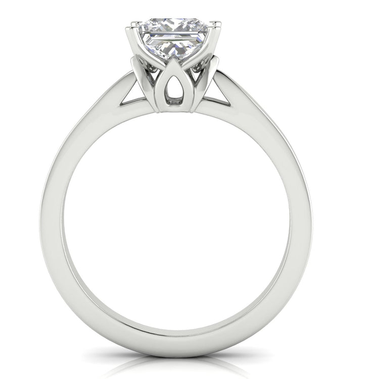 Tulip Basket Princess Cut Lab Diamond Engagement Ring