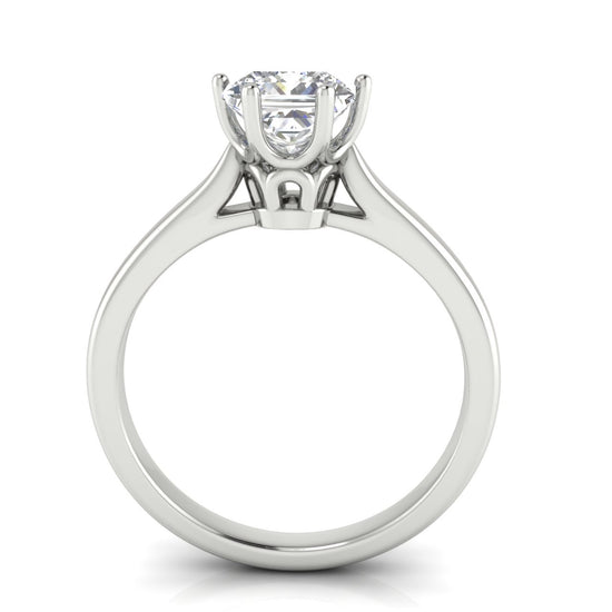 Crown Princess Cut Moissanite Engagement Ring