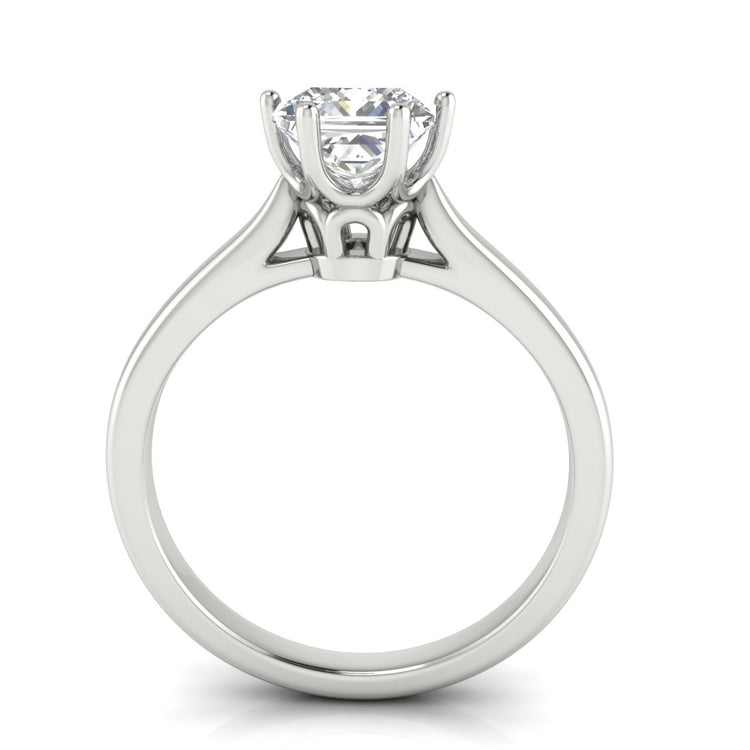 Crown Princess Cut Moissanite Engagement Ring