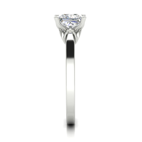 Tulip Basket Princess Cut Lab Diamond Engagement Ring