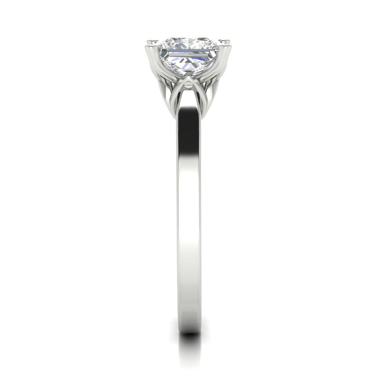 Tulip Basket Princess Cut Lab Diamond Engagement Ring