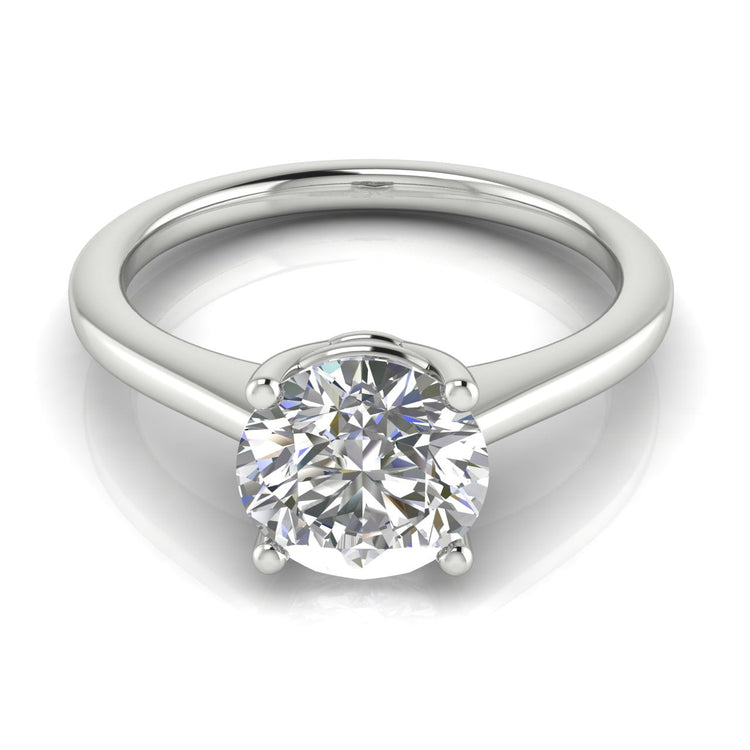 Basket Set Floating Round Cut Lab Diamond Engagement Ring