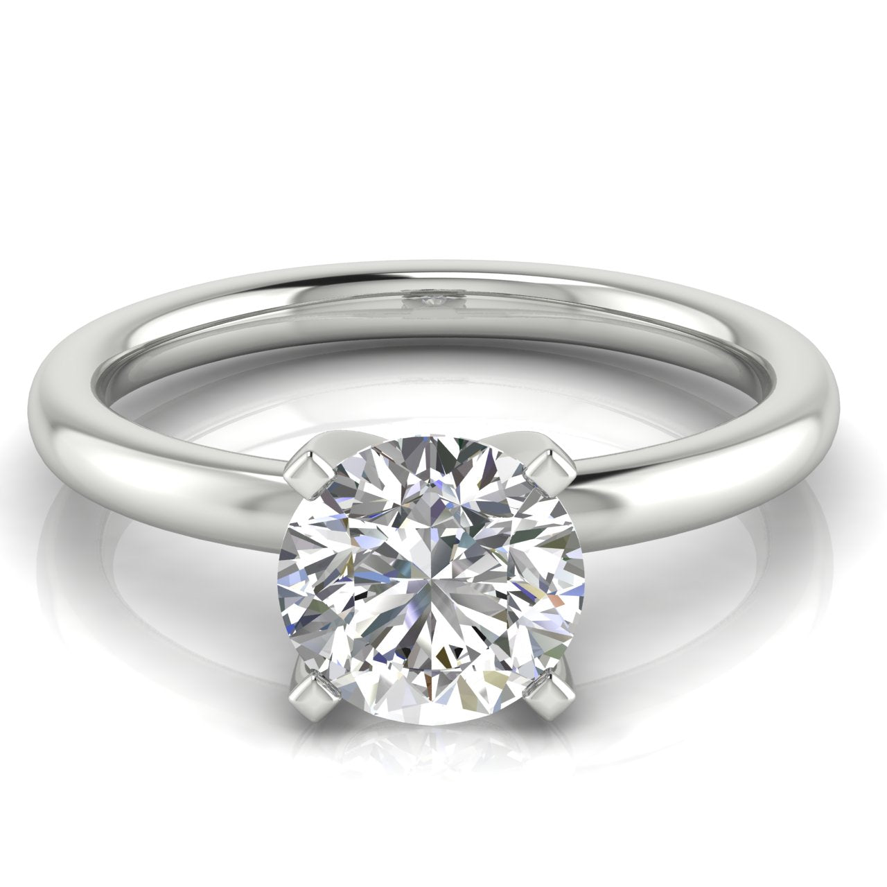 Classic Round Cut Lab Diamond Engagement Ring