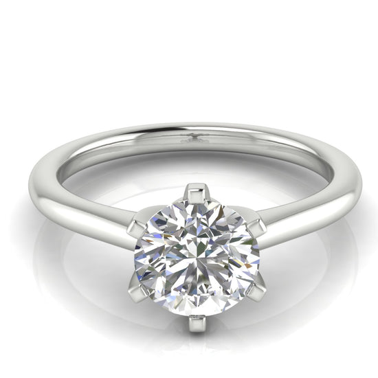 6 Prong Floating Round Cut Moissanite Engagement Ring