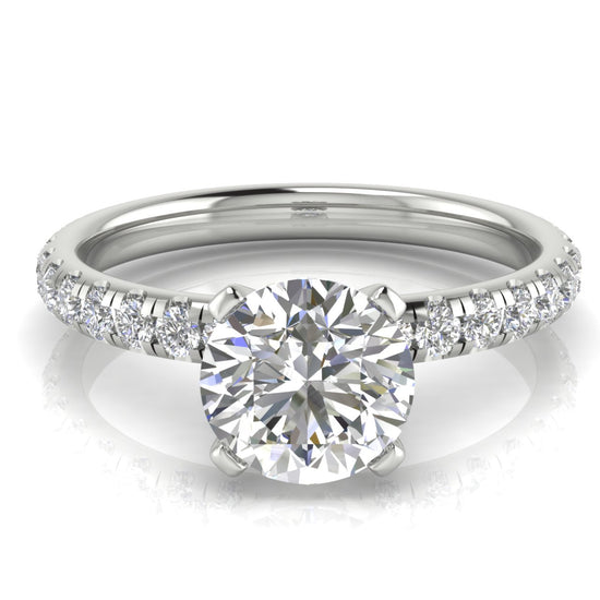 Classic Pave Round Cut Lab Diamond Engagement Ring