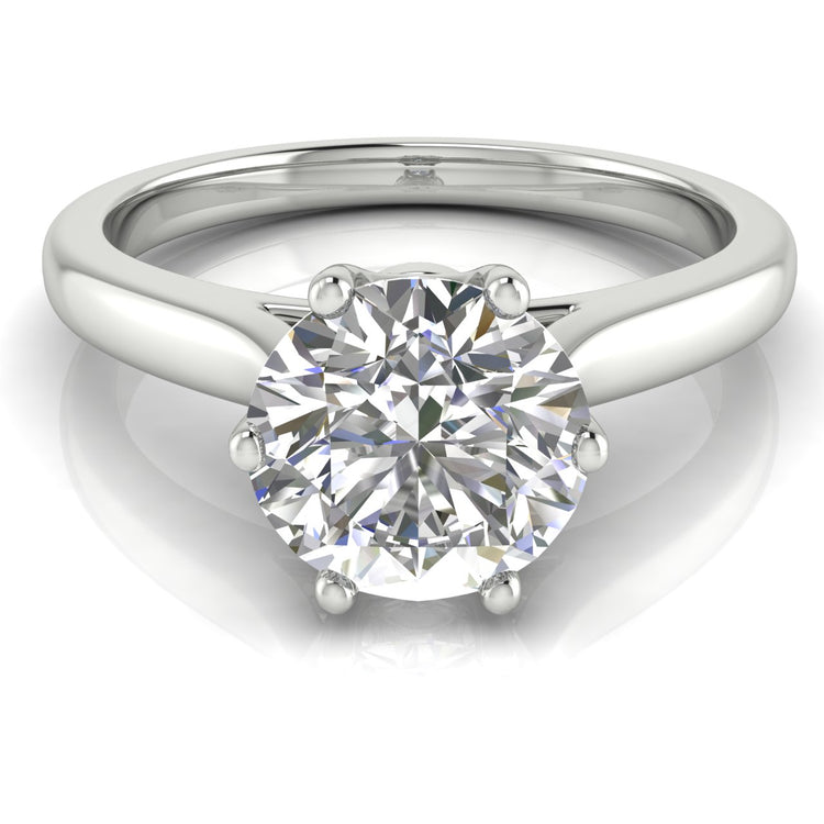 Crown Round Cut Engagement Ring | Moissanite | Lab Grown Diamond