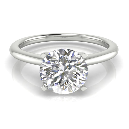 Tulip Set Round Cut Engagement Ring | Moissanite | Lab Grown Diamond