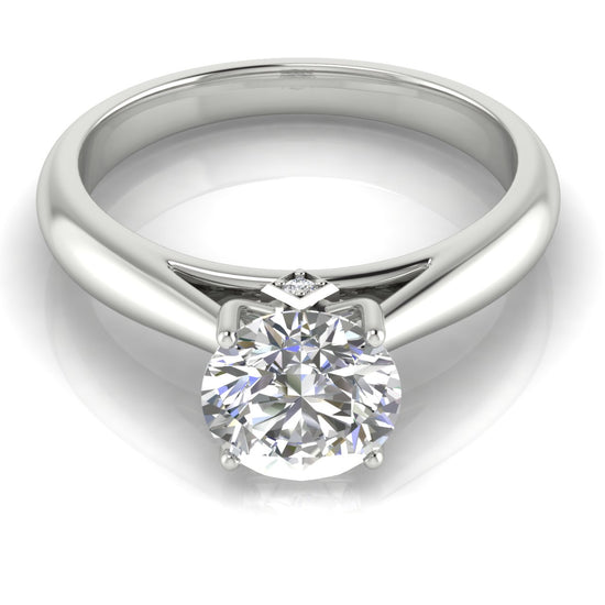 Elegant Hidden Stone Round Cut Lab Diamond Engagement Ring