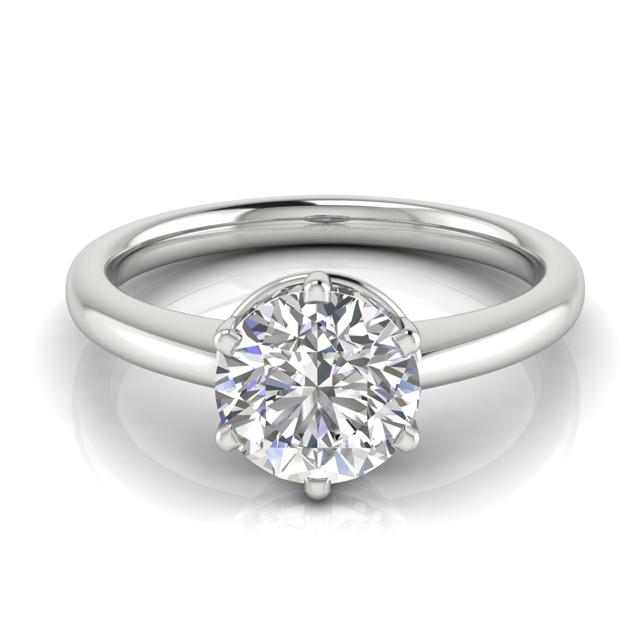 6 Prong Donut Round Cut Lab Diamond Engagement Ring