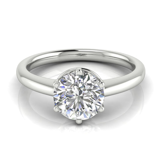 6 Prong Donut Round Cut Lab Diamond Engagement Ring