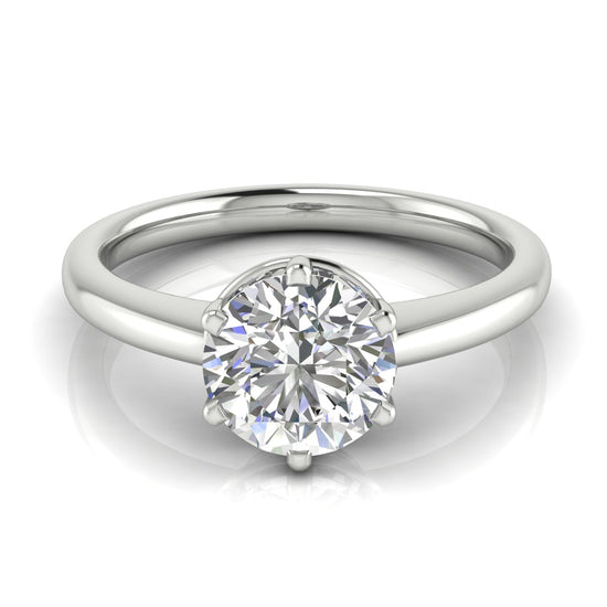 6 Prong Donut Round Cut Lab Diamond Engagement Ring