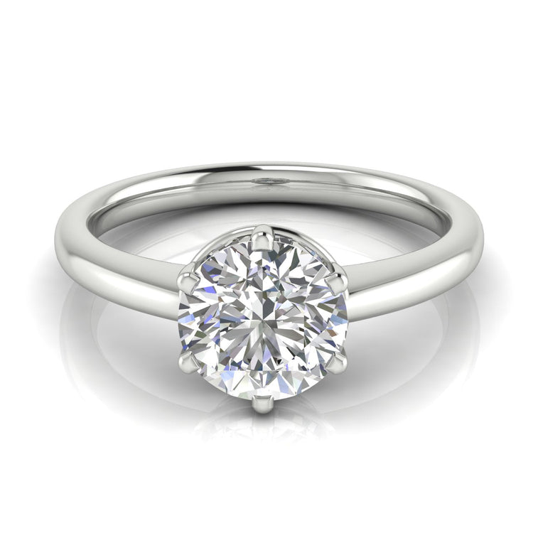 6 Prong Donut Round Cut Lab Diamond Engagement Ring