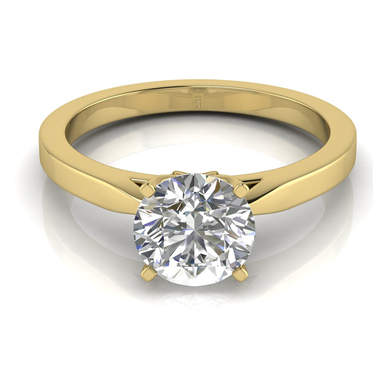 Tulip Basket Round Cut Lab Diamond Engagement Ring