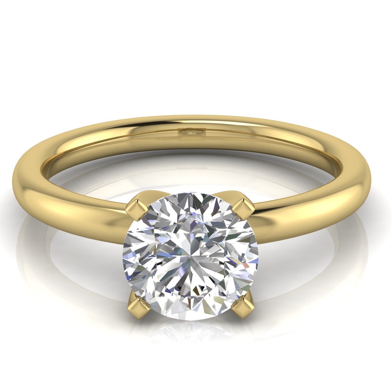 Classic Round Cut Lab Diamond Engagement Ring