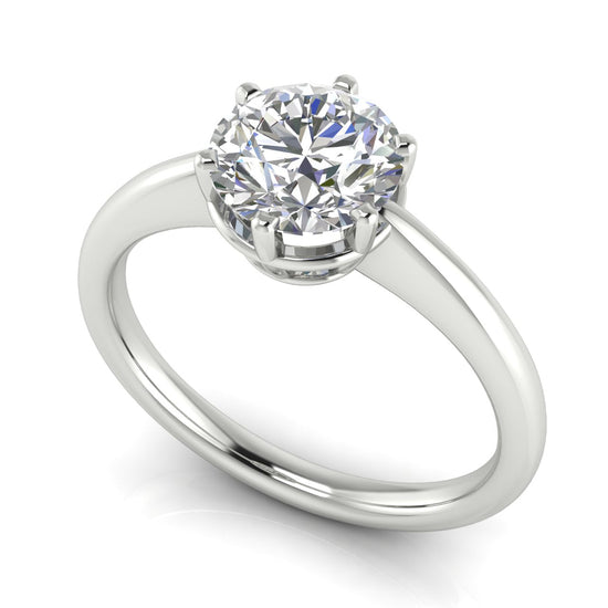 6 Prong Donut Round Cut Lab Diamond Engagement Ring