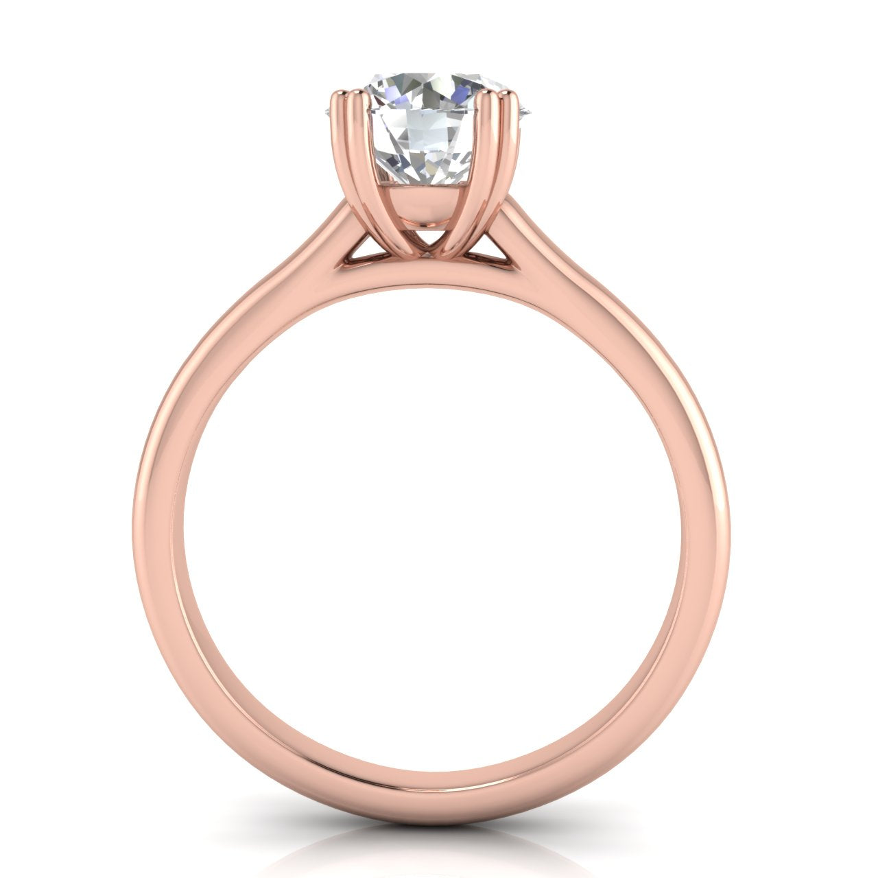 Double Prong Round Cut Moissanite Engagement Ring