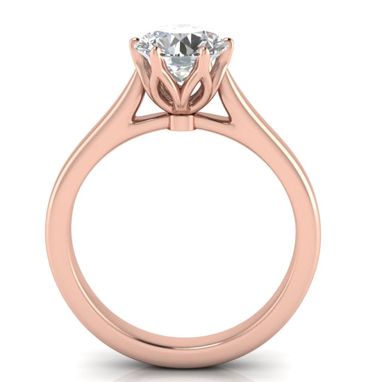 Floral Round Cut Lab Diamond Engagement Ring