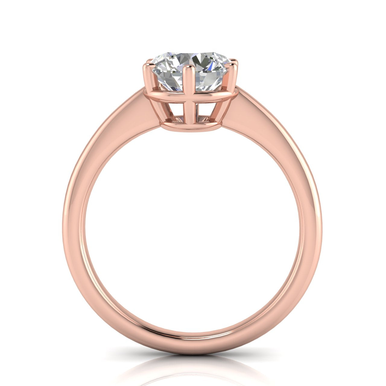 6 Prong Donut Round Cut Lab Diamond Engagement Ring