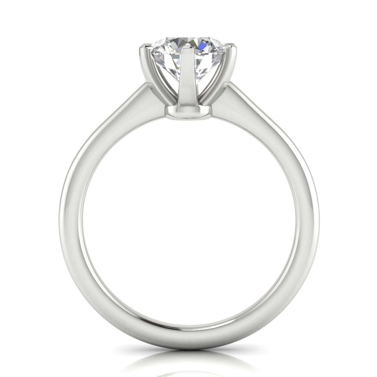 6 Prong Floating Round Cut Moissanite Engagement Ring