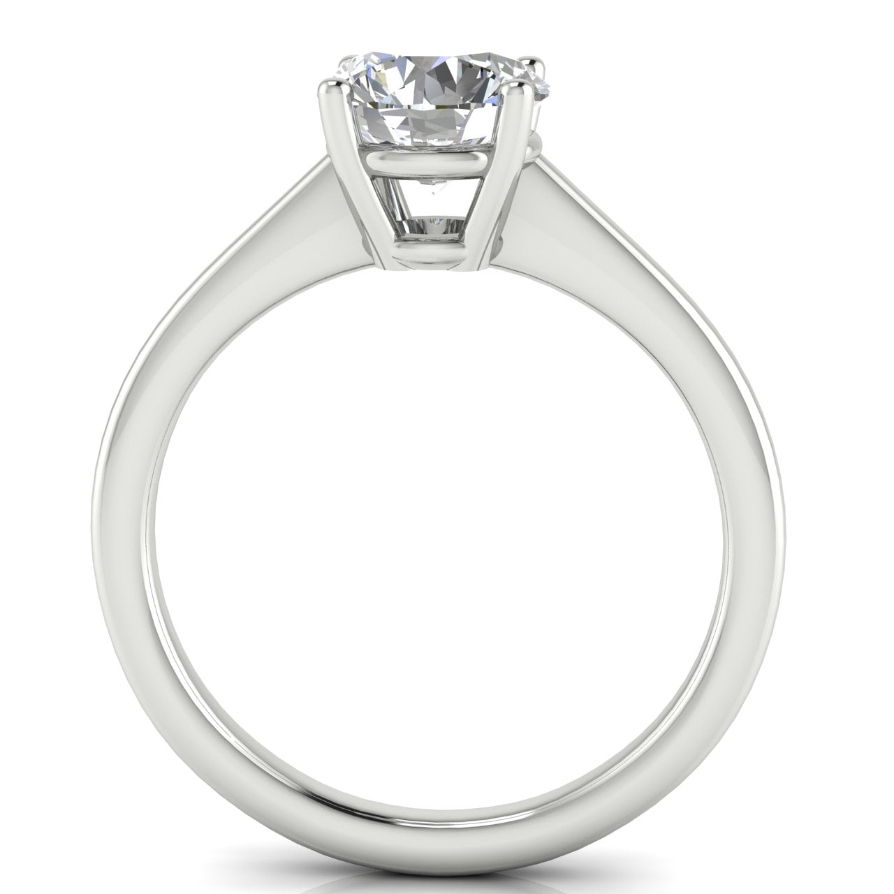 Basket Set Floating Round Cut Moissanite Engagement Ring
