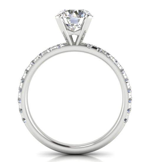 Classic Pave Round Cut Lab Diamond Engagement Ring