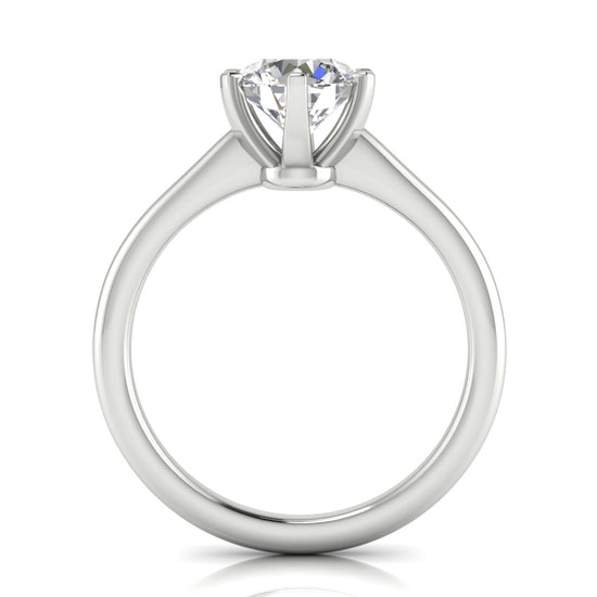 6 Prong Floating Round Cut Moissanite Engagement Ring