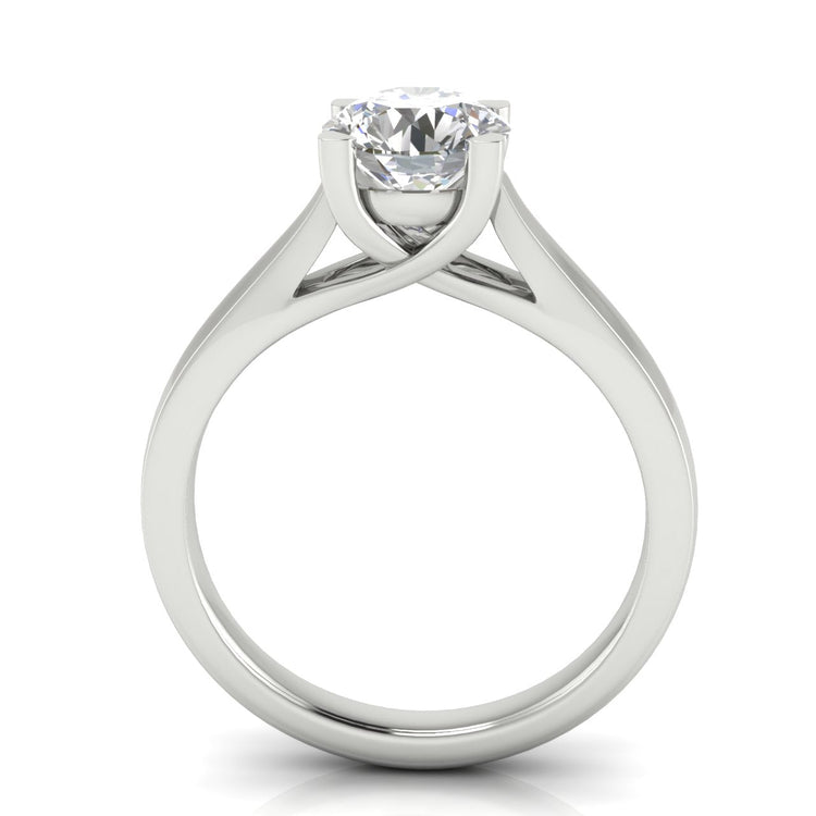 Crossover Round Cut Lab Diamond Engagement Ring