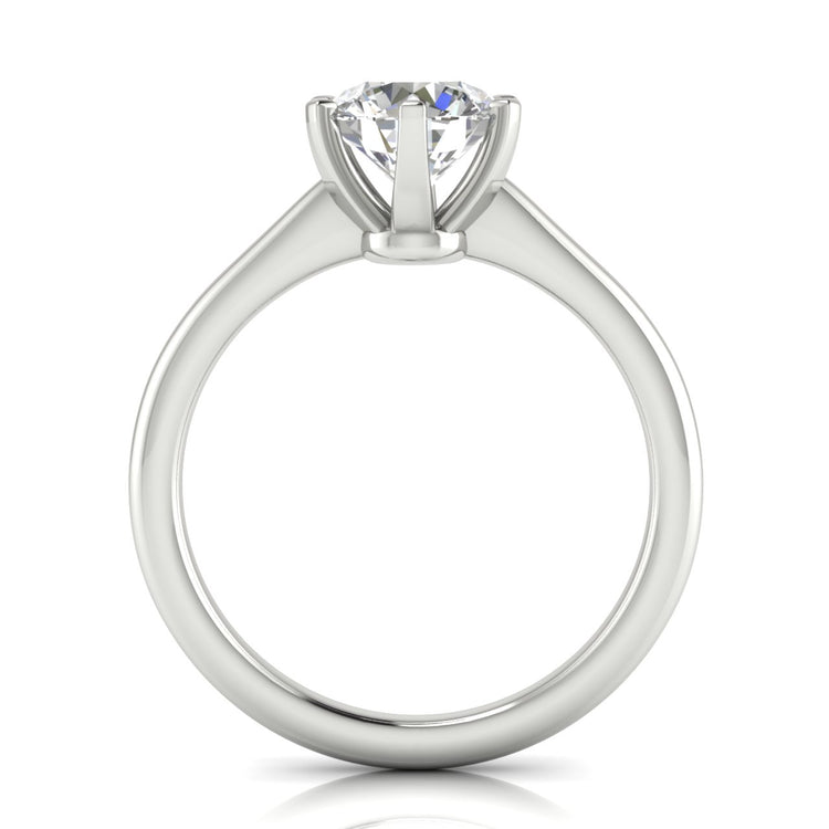6 Prong Floating Round Cut Moissanite Engagement Ring