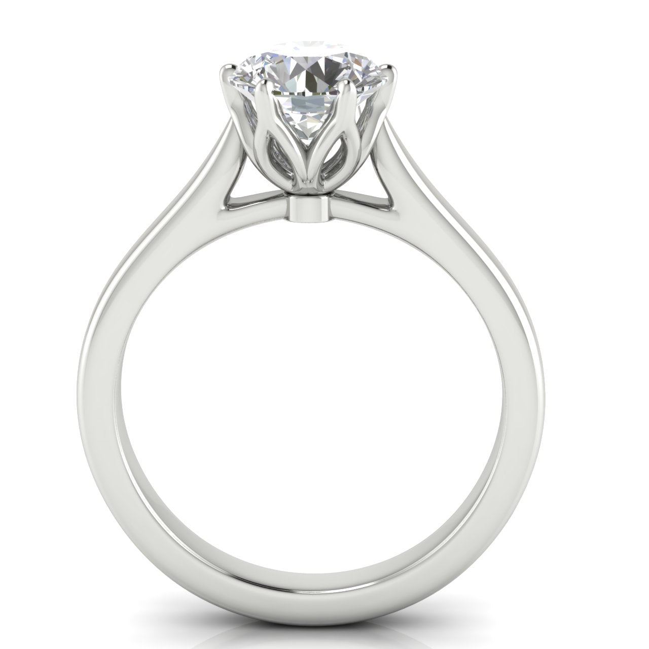 Floral Round Cut Lab Diamond Engagement Ring