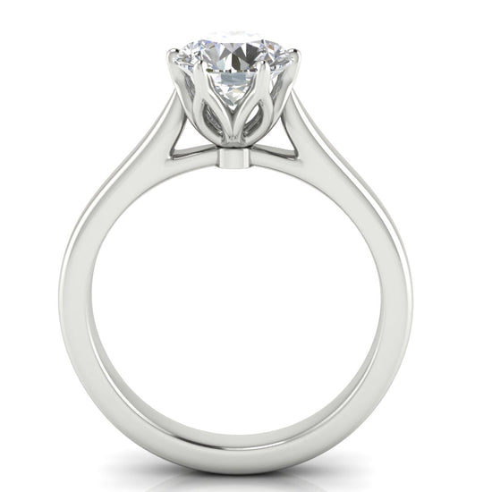 Floral Round Cut Lab Diamond Engagement Ring