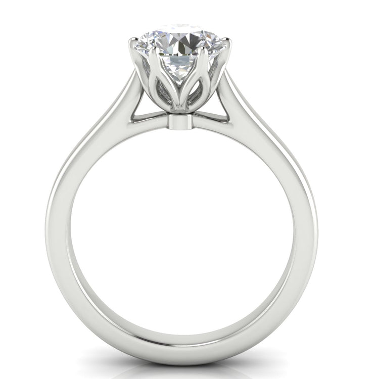 Floral Round Cut Lab Diamond Engagement Ring