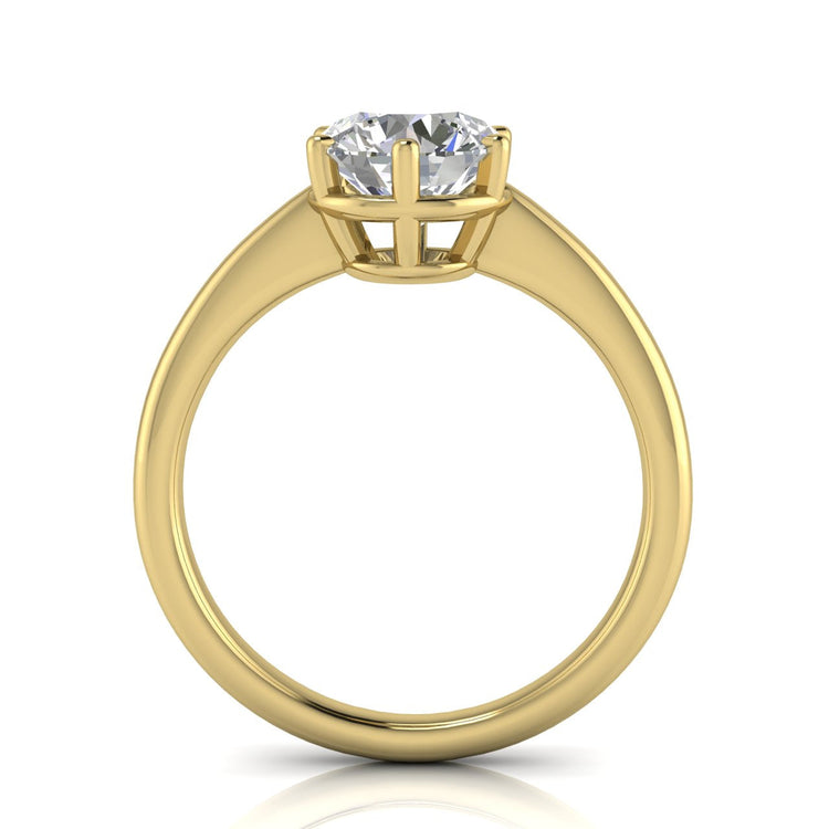 6 Prong Donut Round Cut Lab Diamond Engagement Ring