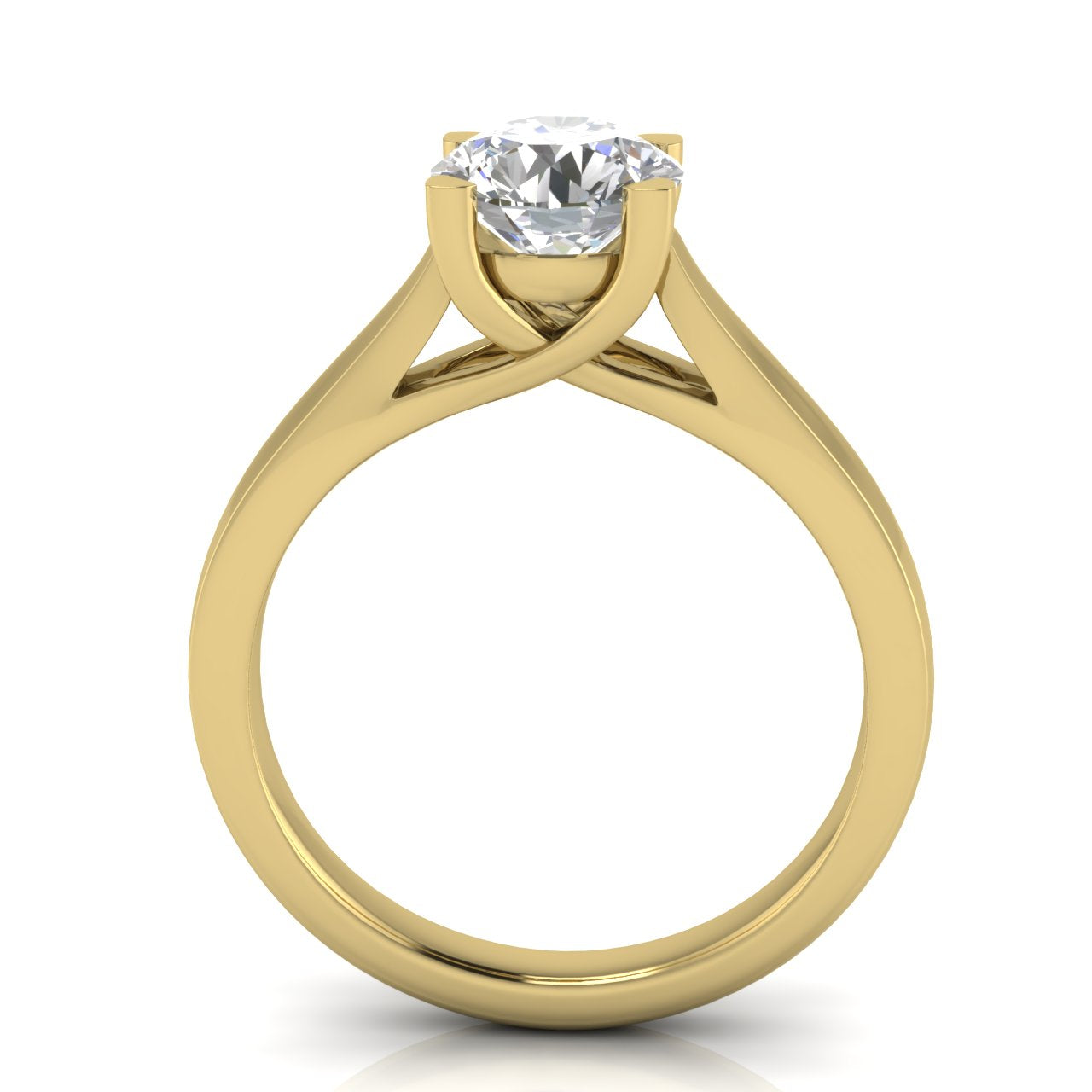 Crossover Round Cut Lab Diamond Engagement Ring