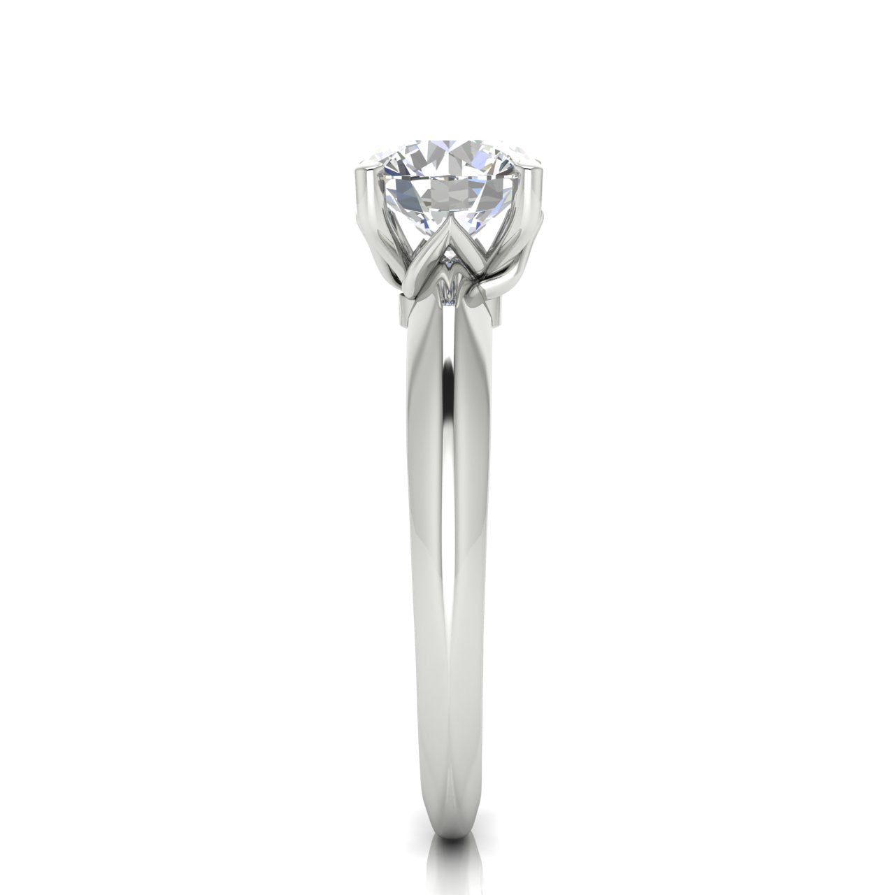 Tulip Prong Round Cut Lab Diamond Engagement Ring
