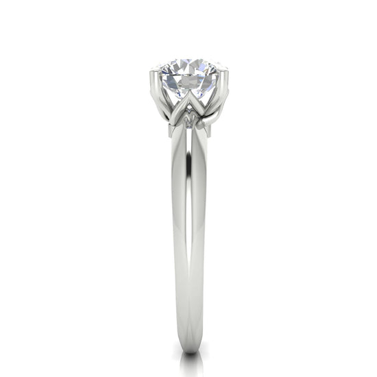 Tulip Prong Round Cut Lab Diamond Engagement Ring