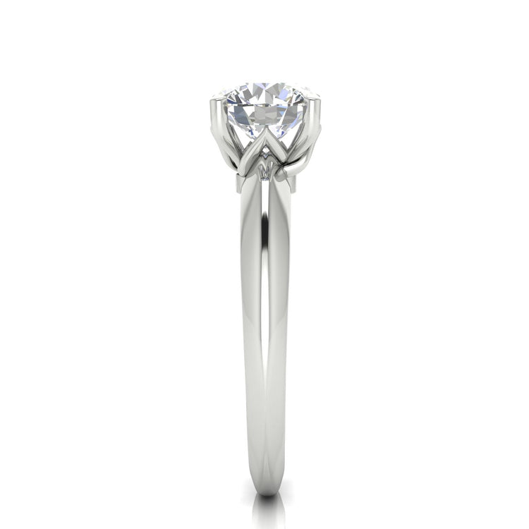 Tulip Prong Round Cut Lab Diamond Engagement Ring