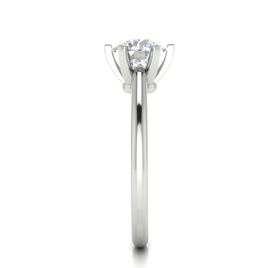 6 Prong Floating Round Cut Moissanite Engagement Ring