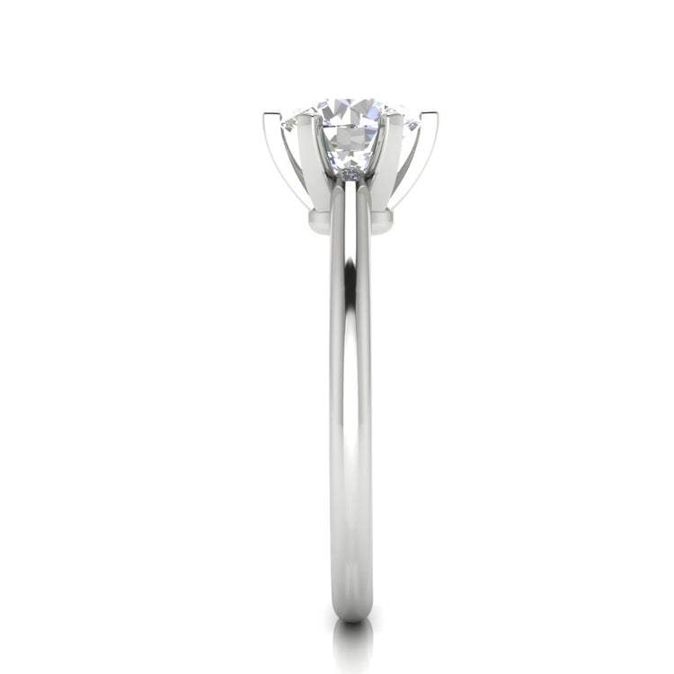6 Prong Floating Round Cut Moissanite Engagement Ring