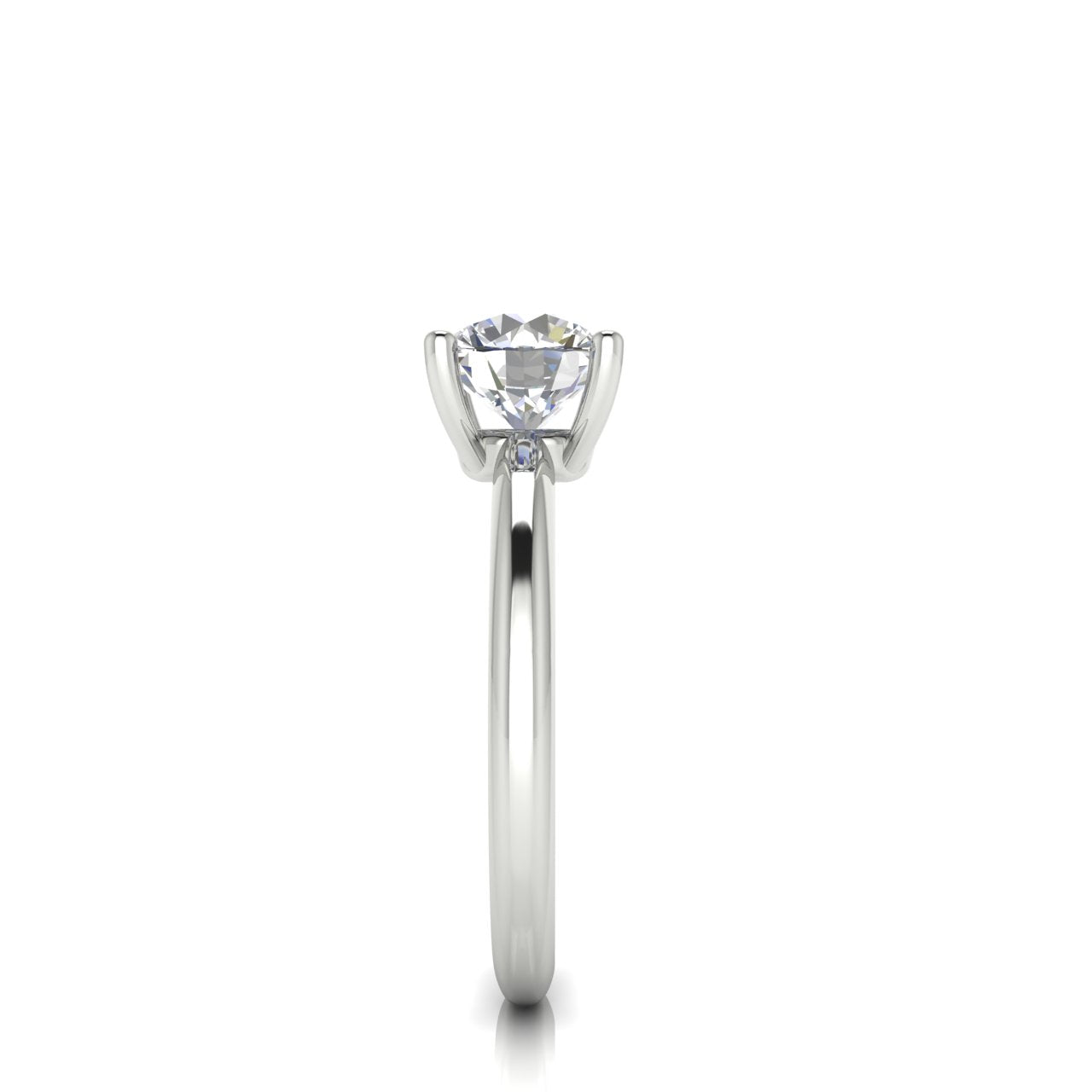 Basket Set Round Cut Lab Diamond Engagement Ring