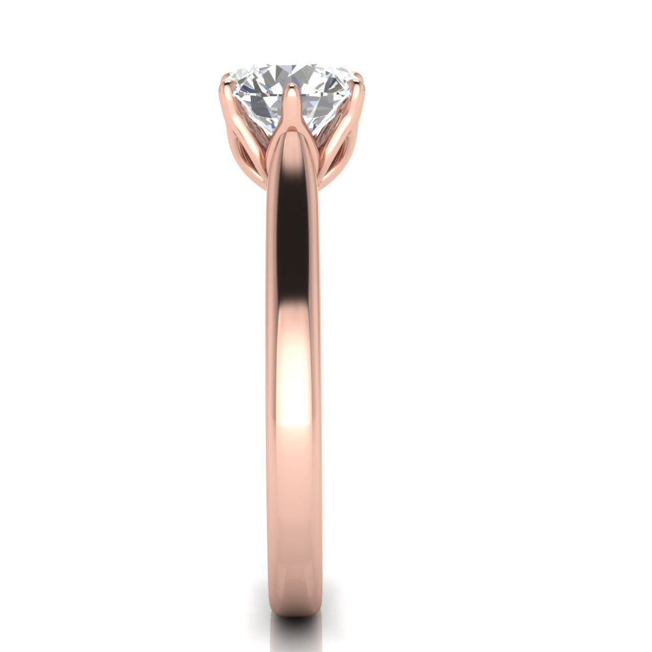 Floral Round Cut Lab Diamond Engagement Ring