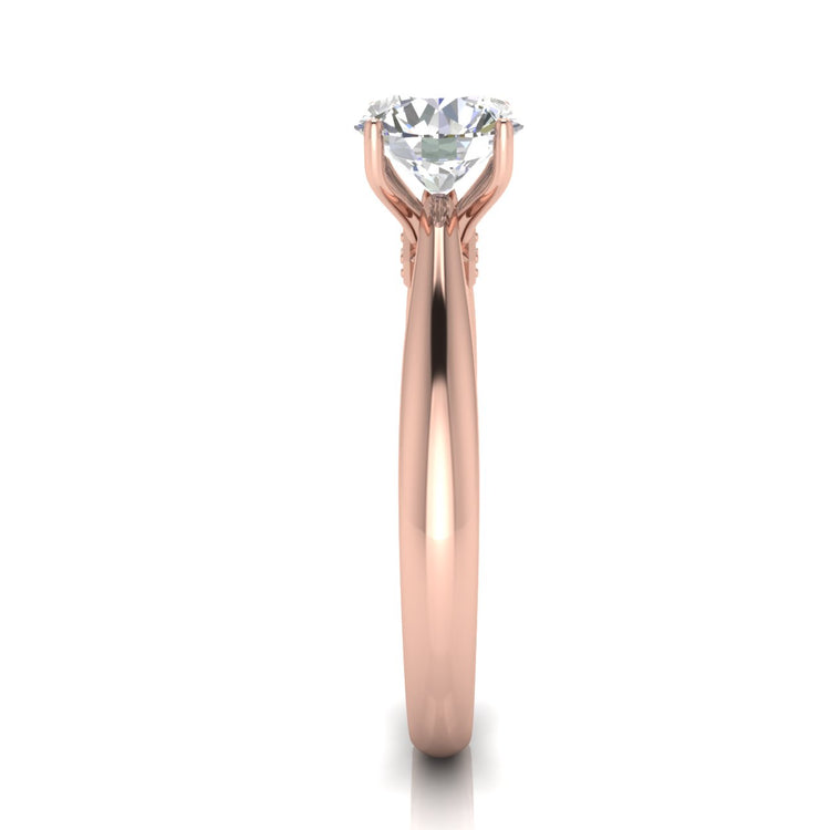 Elegant Hidden Stone Round Cut Lab Diamond Engagement Ring