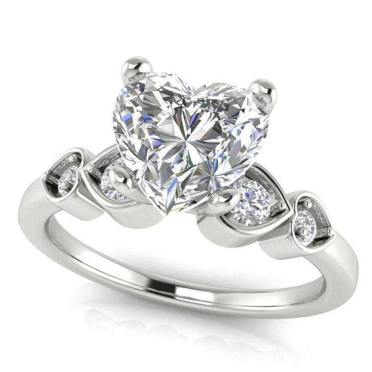 Romance Heart Shaped Lab Diamond Engagement Ring