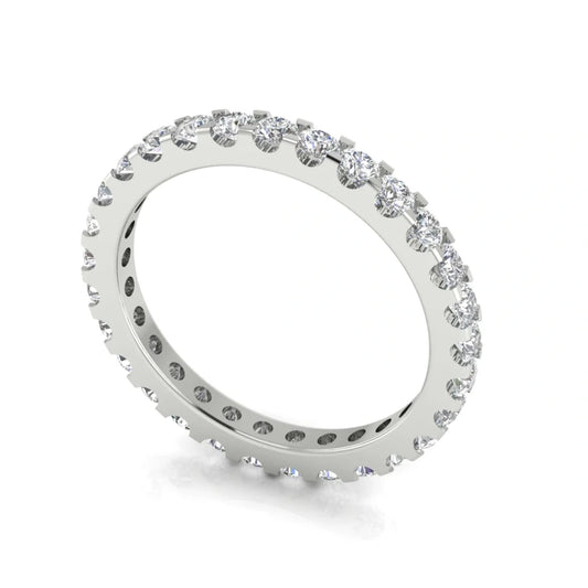 Round Cut Shared Prong Full Eternity Lab Diamond Wedding Ring