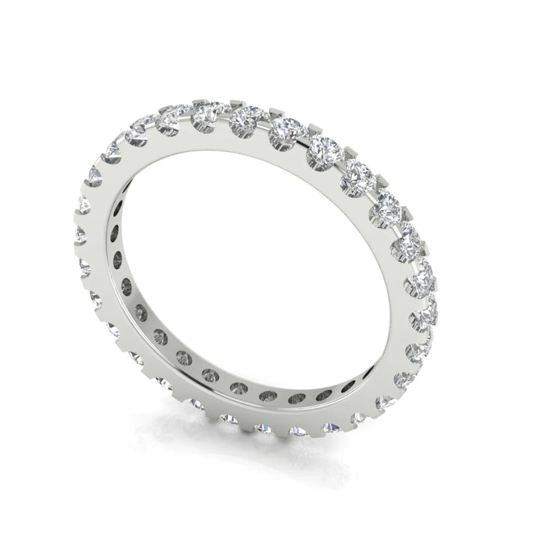 Round Cut Shared Prong Full Eternity Lab Diamond Wedding Ring
